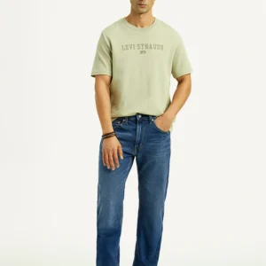 Men's 505 Navy Blue Straight Fit Mid Rise Jeans